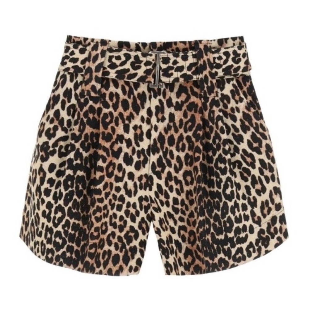 Ganni Leopard Shorts
